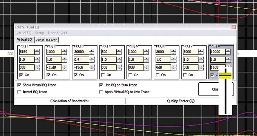 SATlive - nastavení filtrů Virtuálního EQ