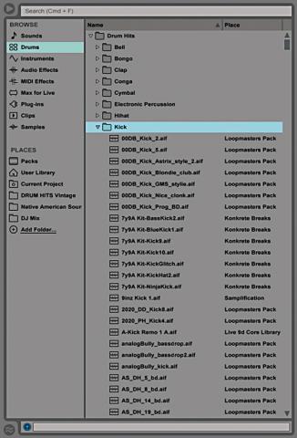 Ableton Live 9 – Browser